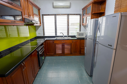 Beautiful gadern villa with 3 bedrooms, garage for rent in Tay Ho, free gym and swimming pool