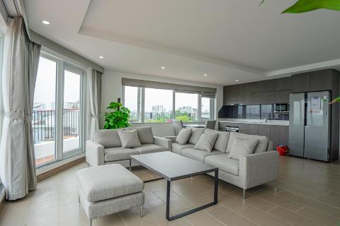 Beautiful lake view 2 bedroom apartment on the top floor with a huge balcony for rent in Tay Ho
