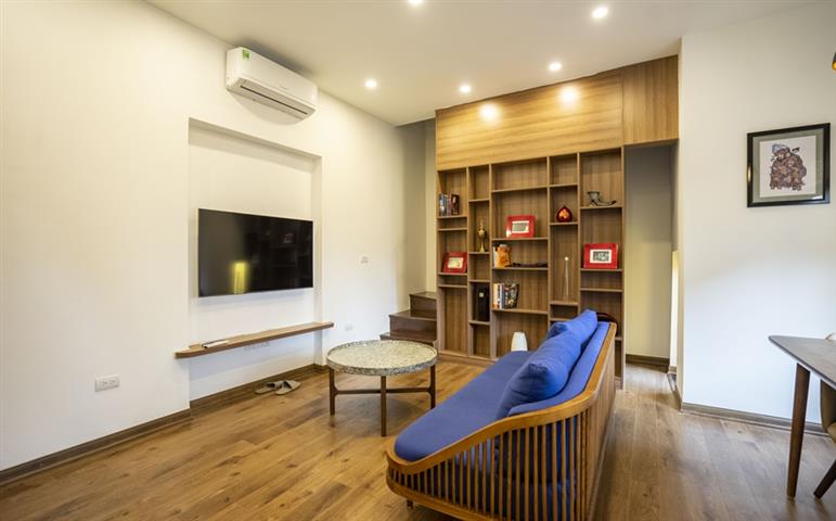 Brand new and modern duplex one-bedroom apartment for rent on Dang Thai Mai street