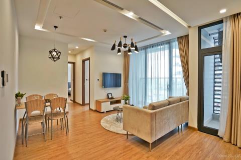 Beautiful 2 bedroom apartment with modern furniture for rent in Vinhomes Metropolis, Lieu Giai