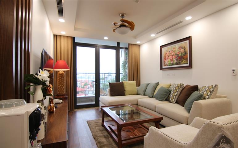 Good quality 3 bedroom apartment for rent on To Ngoc Van street, Tay Ho, free gym