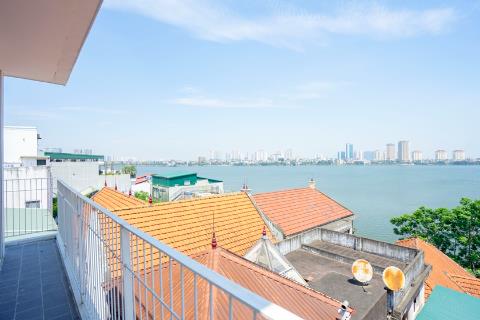 Lake view 3 bedroom apartment with a large balcony for rent on Xom Chua street, Tay Ho