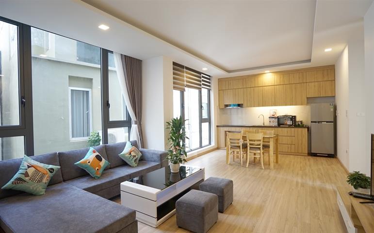 Bright apartment with 2 bedrooms for rent in Tay Ho, near the lake