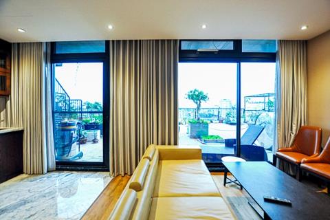 Top floor apartment with big terrace to rent in Hoan Kiem, Hanoi