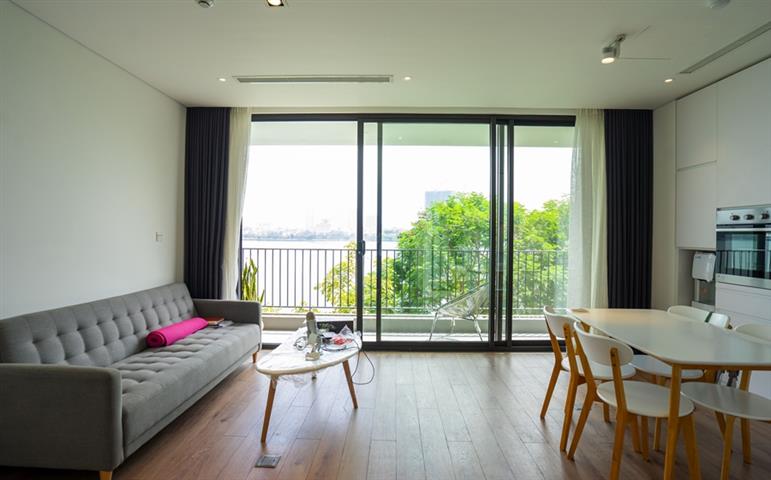 Lake view and modern 2 bedroom apartment for rent on Nhat Chieu Street, Tay Ho