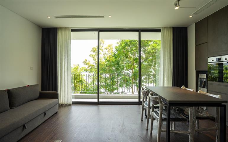 Brand new 2 bedroom apartment with lake view and modern design for rent on Nhat Chieu street, Tay Ho