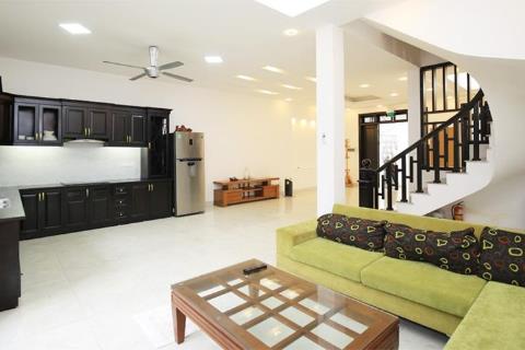 Tay Ho house for rent with 4 bedrooms, 4 private bathrooms, garden, balcony and terrace