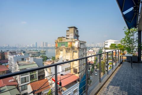 Lake view 1 bedroom apartment with a large balcony for rent in To Ngoc Van, Tay Ho