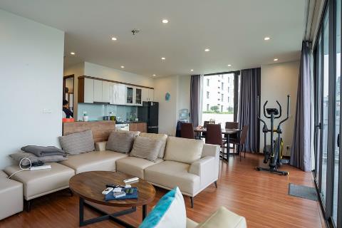 Fully furnished 2 bedroom + 1 working room apartment with a balcony for rent in Tu Hoa, Tay Ho