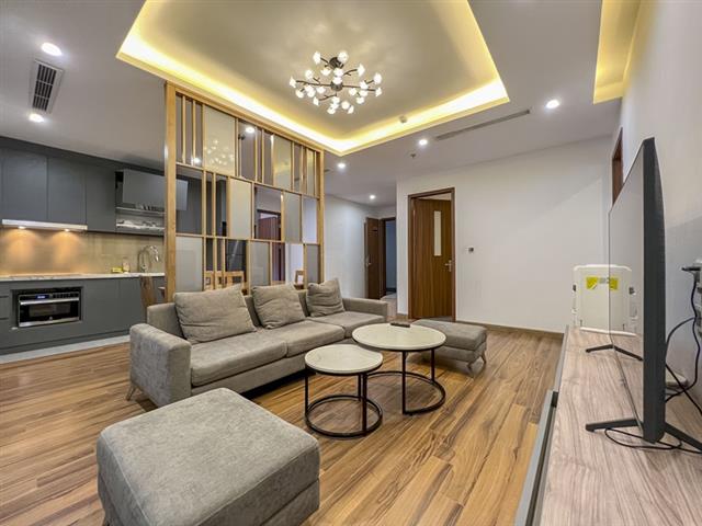 Brand new apartment with 2 bedrooms modernly designed, near supermarket and park for rent on Tu Hoa Street, Tay Ho
