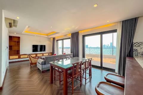 2 bedroom apartment for rent with lake view, large terrace overlooking West Lake, Tay Ho area