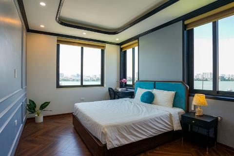 Lake view 2 bedroom apartment on the top floor with big balcony for rent in Quang Khanh, Tay Ho