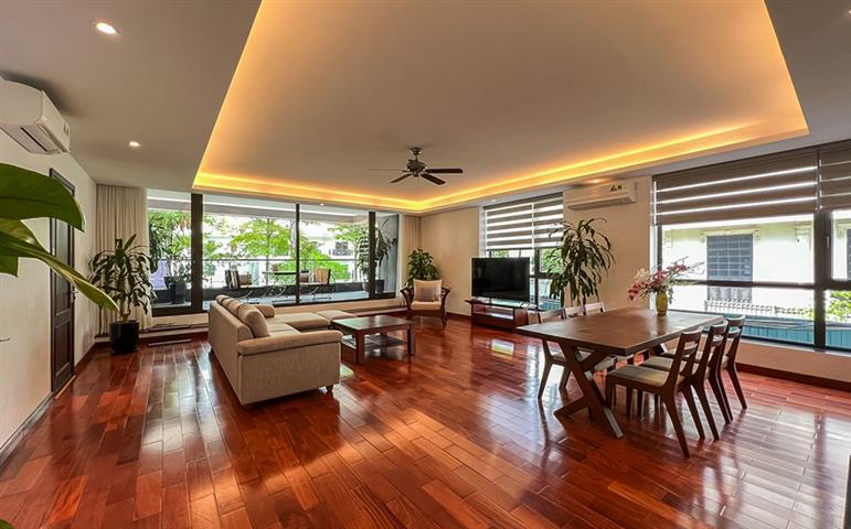 Brand new 3 bedroom apartment with a large balcony for rent on Tu Hoa street, Tay Ho