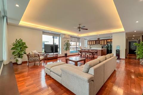 Brand new 3 bedroom apartment with a large balcony for rent on Tu Hoa street, Tay Ho