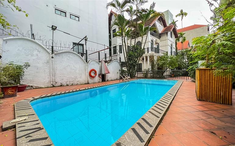 Large garden villa for rent with swimming pool and parking on To Ngoc Van street, Tay Ho