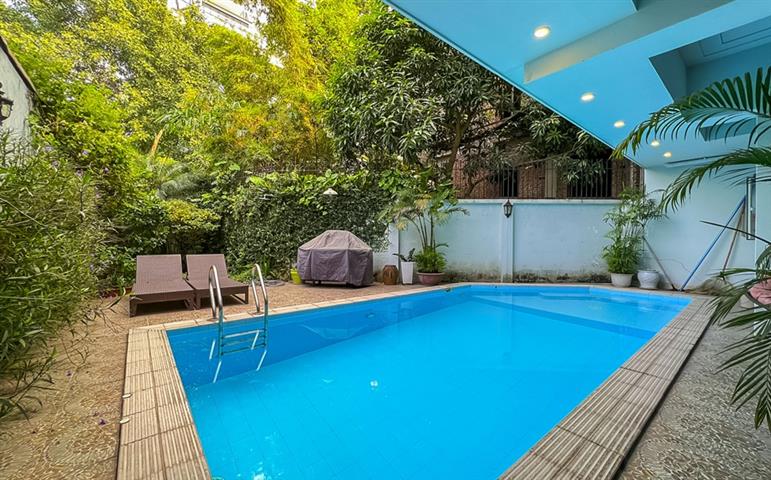 Swimming pool 4 bedroom house with garden and huge terrace for rent in Tay Ho