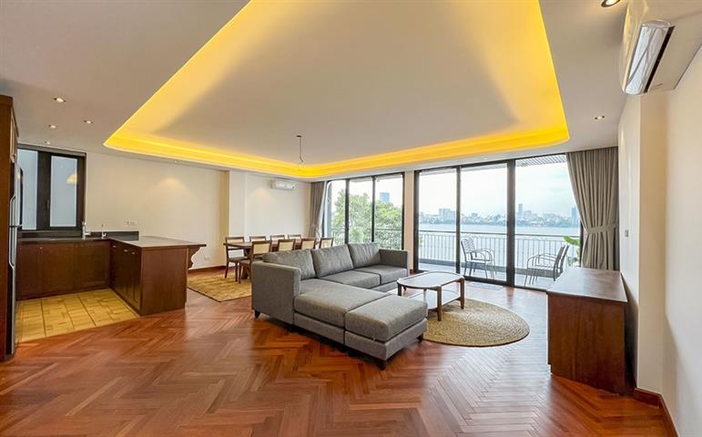 Brand new and modern 3-bedroom apartment, lake view, big balcony for rent on Quang Khanh