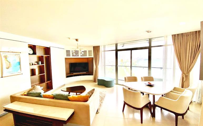 Fully furnished 3 bedroom apartment for rent overlooking West Lake at Watermark apartment building