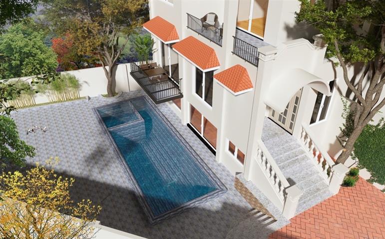 Garden villa, outdoor swimming pool for rent in Tay Ho