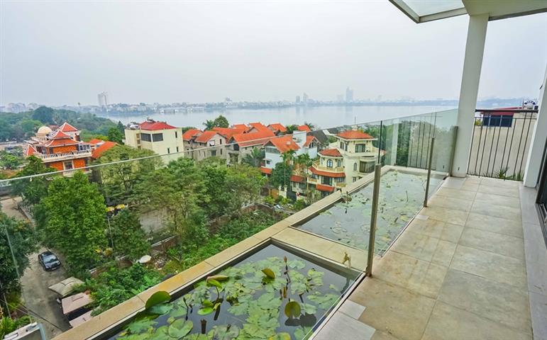 Lake-view & elite apartment with 3 bedrooms for rent on Quang Khanh street, Tay Ho