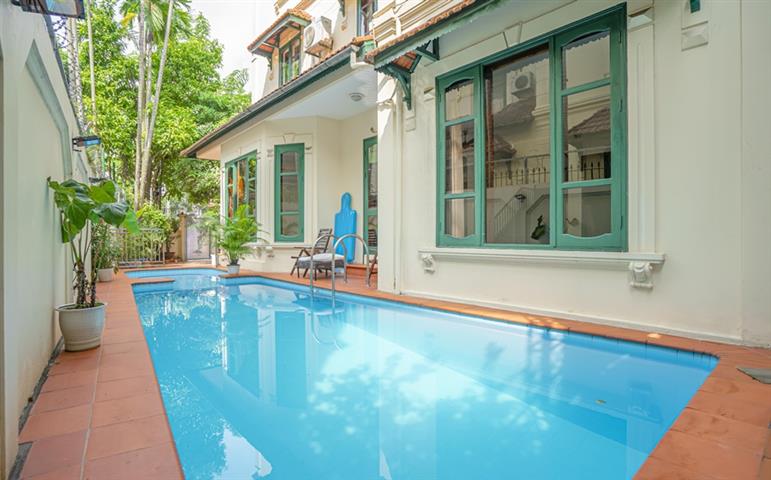 Swimming pool and garden villa with 5 bedrooms for rent in To Ngoc Van, Tay Ho