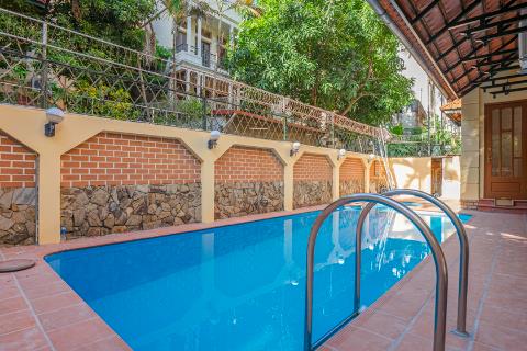 Outdoor swimming pool 5 bedroom villa with a big courtyard for rent in To Ngoc Van, Tay Ho