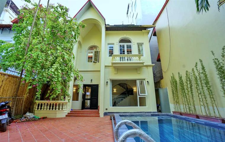 Must see !! Brand-new outdoor swimming pool Villa for rent in Tay Ho, Hanoi